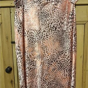 Anthropologie Pink and Brown Midi Skirt